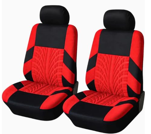 Pack de 2 housse de siège universelle Airbag noir rouge