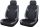 Pack de 2 housses de siège avant universelle - Airbag - noir gris