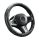 Couvre volant en cuir noir matelassé avec motif ligne verte Ø38cm