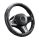 Couvre volant en cuir noir matelassé avec motif ligne rose Ø38cm
