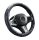 Couvre volant en cuir noir matelassé avec motif ligne bleue Ø38cm