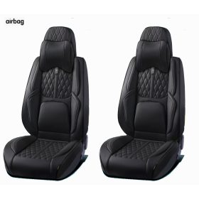   15 részes Prémium Magas minőségű Műbőr üléshuzat szett nyakpárnákkal - Légzsákos - Osztható - Fekete színben 80195