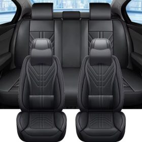   13 részes Prémium Magas minőségű Műbőr üléshuzat szett nyakpárnákkal - Légzsákos - Osztható - Fekete színben