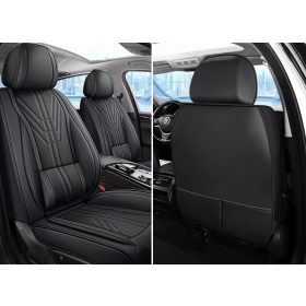   13 részes Prémium Magas minőségű Műbőr üléshuzat szett nyakpárnákkal - Légzsákos - Osztható - Fekete színben