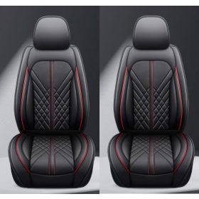   11 részes Prémium minőségű Műbőr üléshuzat szett - Légzsákos - Osztható - Fekete/Piros színben 80186