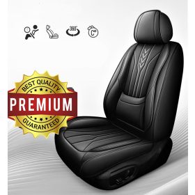   11 részes Prémium minőségű Műbőr üléshuzat szett - Légzsákos - Osztható - Fekete színben