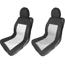 Pack de 2 housses de siège avant épais tricot noir gris