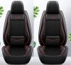 11 részes Prémium minőségű Ice Silk Kárpit/Műbőr üléshuzat szett - Légzsákos - Osztható - Fekete/Piros színben 