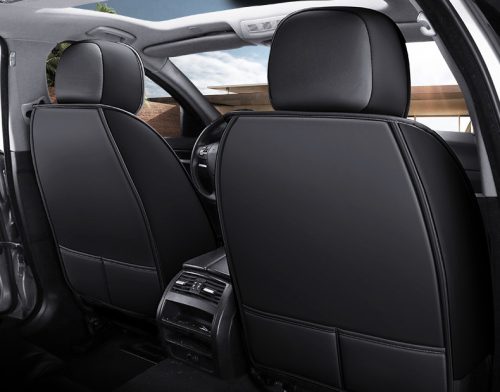 11 részes Prémium minőségű Ice Silk Kárpit/Műbőr üléshuzat szett - Légzsákos - Osztható - Fekete/Piros színben 