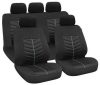 Pack de housses de siège universelles 9 pièces avec Zip ouverture Airbag noir bleu  