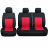 Pack de housses de siège noir et rouge 1+2 pour camion  