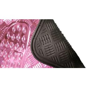   03062 Tapis de voiture universel en caoutchouc effet aluminium 4 pcs - ROSE