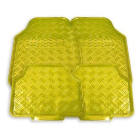   03031 Tapis de voiture universel en caoutchouc effet aluminium 4 pcs - Chrome