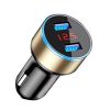 13009 Chargeur voiture + voltmètre 06USB - 2USB - Quick Charge 3.0 - 12-24V - Couleur Or