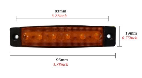 25187 Indicateur de largeur 6 LED - rouge - Signal E -12-24V