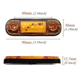 25064 Indicateur de largeur 3 LED - blanc - 12-24V W16392-3W