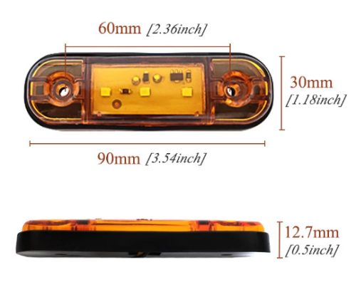 25088 Indicateur de largeur 3 LED - jaune - 12-24V