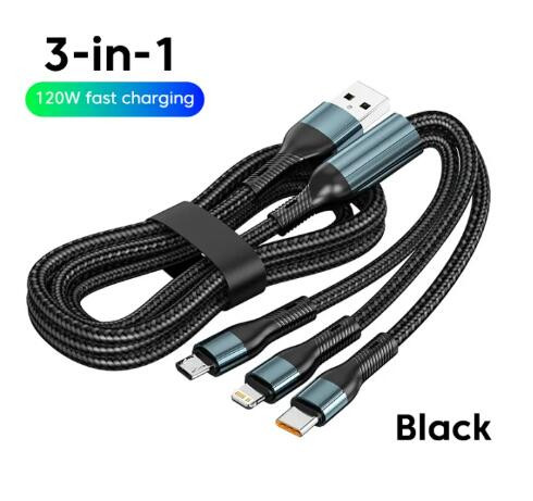 12019 3IN1BK Chargeur 3 en 1 avec différentes têtes de charge - 5A 12-24V