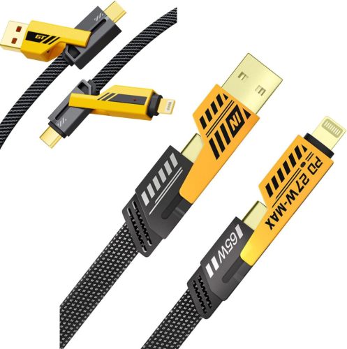 12224 Chargeur multifonction 4 en 1 5A 60W et câble de données plaqué or 4IN1GOLD