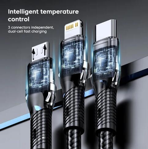 12019 3IN1BK Chargeur 3 en 1 avec différentes têtes de charge - 5A 12-24V
