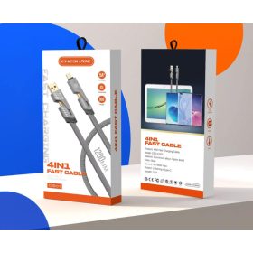   12224 Chargeur multifonction 4 en 1 5A 60W et câble de données plaqué or 4IN1GOLD