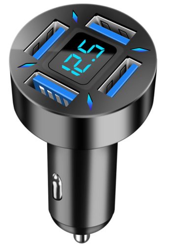 13153 Chargeur voiture M42 + voltmètre - 4USB 4,8A - Quick Charge 3.0 - 12-24V