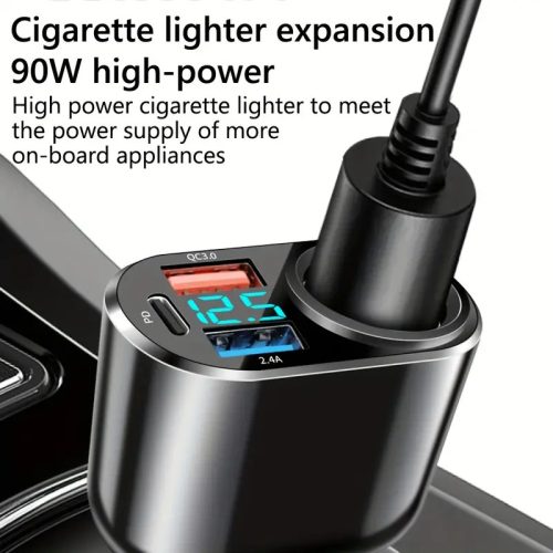 13184 Chargeur de voiture Premium QC3USB avec 3 ports USB + allume-cigare