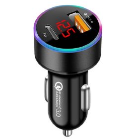   13191 Chargeur voiture M27 + voltmètre - USB + USB-C (PD) - Quick Charge 3.0 - 12-24V