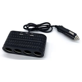   13290 Szivargyújtó elosztó 4-es + 2 USB aljzat + 1 Type-C 12/24V - MAX 120W 