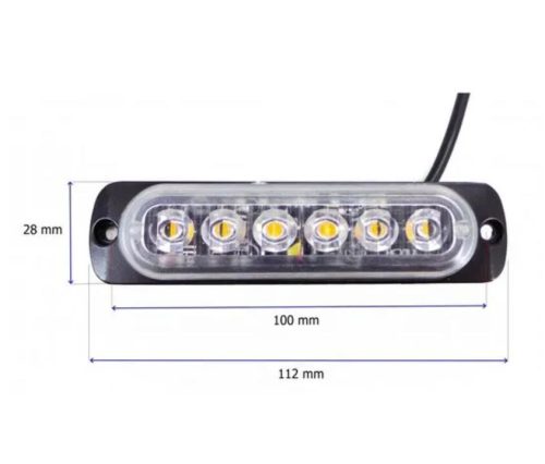 18042 12 LED stroboscopiques jaunes - signal E - 12-24V W13891-1