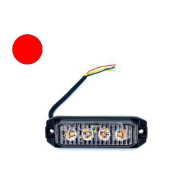 18097 Stroboscope 4 LED ROUGE-E signal - 12-24V 