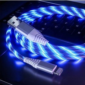   Câble de chargement LED Apple LIGHTNING Lighting - de couleur bleue