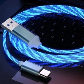   Câble de chargement LED pour éclairage TYPE-C - de couleur bleue