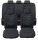 Pack de housses de siège universelles 9 pièces Airbag noir bleu