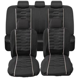   Pack de housses de siège universelles 9 pièces Airbag noir blanc