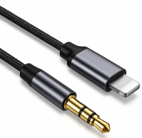 APPLE/AUX kábel 3,5 mm – 1 méter hosszú sztereó hangátvitelhez