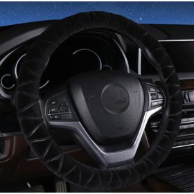 2185BK Fekete plüss kormányvédő 38 cm