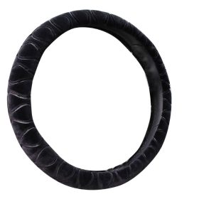 2185BK Fekete plüss kormányvédő 38 cm