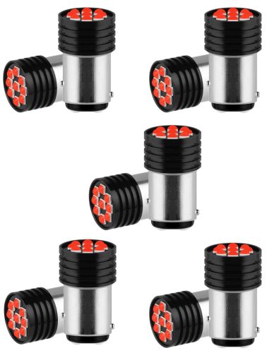  5 X Clignotant SMD-1157-9SMD 21/5W - blanc -STROBE- 12V