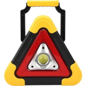   Figyelmeztető háromszög LED lámpa – többfunkciós, napelemes vészjelző, powerbank 16.5x16.5cm