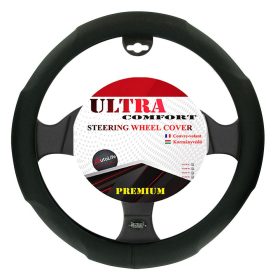 Protège volant basic noir similicuir Ø38cm 