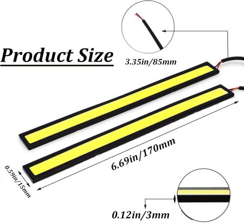 Feux de jour COB LED - 17cm - par paire