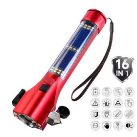   27082 Lampe de poche solaire multifonctionnelle à 9 fonctions, 1500 mah