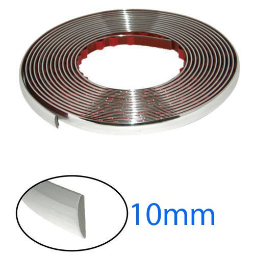 Bande chromée décorative de 15m de long et 10mm de large