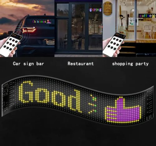 Panneau LED Matrix Pixel, contrôle Bluetooth, Programmable par application, 16x32 LED, 7x17cm, étanche