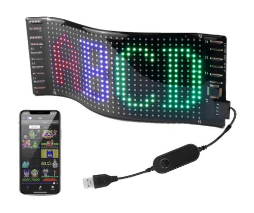 Panneau LED Matrix Pixel, contrôle Bluetooth, Programmable par application, 16x32 LED, 7x17cm, étanche