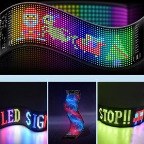   Panneau LED Matrix Pixel, contrôle Bluetooth, Programmable par application, 16x32 LED, 7x17cm, étanche