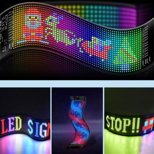 Panneau LED Matrix Pixel, contrôle Bluetooth, Programmable par application, 16x32 LED, 7x17cm, étanche