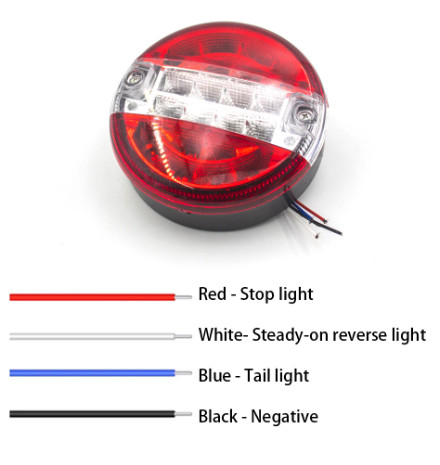 31041 Feu arrière LED rond - 3 fonctions - 12-24V - 140mm