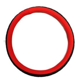   Műbőr sport mintás szellőző kormányvédő piros-fekete KV-HB23825/7-1r